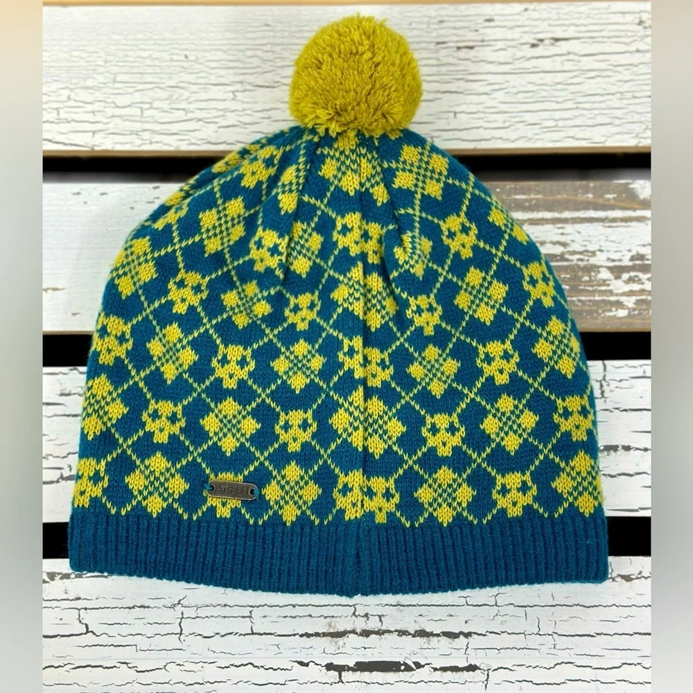 New Pistil Smash Beanie, Marine Chartreuse Skull